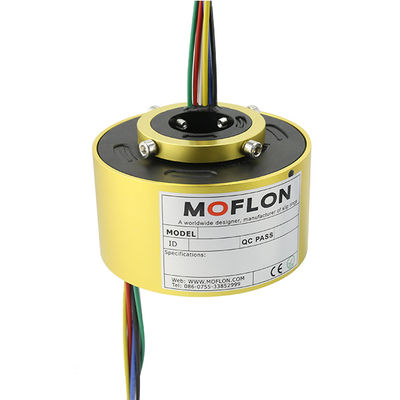 kwaliteit Aluminum Alloy Through Bored Slip Rings MOFLON 18 Brand Hole Size 20mm 10A Circuit Low Temperature Resistance For Industrial Part fabriek